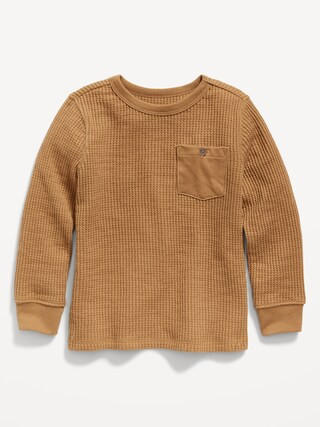 Unisex Thermal-Knit Long-Sleeve Pocket T-Shirt for Toddler | Old Navy (US)
