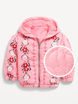 Printed Quilted Pocket Twill Jacket for Toddler Girls | Old Navy (US)