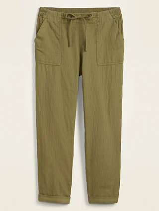 Mid-Rise Soft-Twill Utility Pants for Women | Old Navy (US)