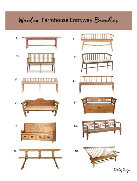 Potential wooden farmhouse benches for our mudroom. #bench #mudroom #farmhousebench

#LTKhome