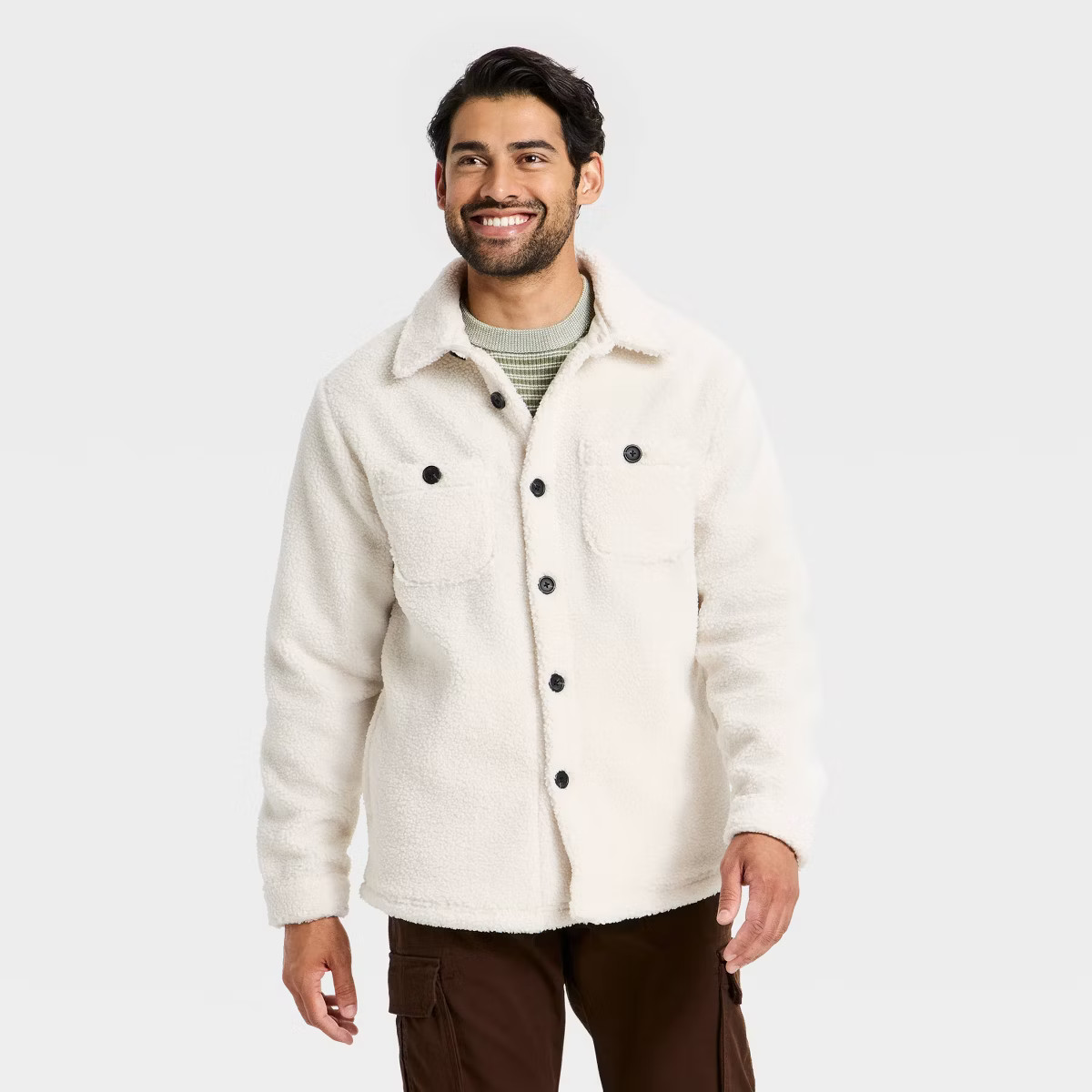 Men's Vintage High Pile Full Button Jacket - Goodfellow & Co™ | Target