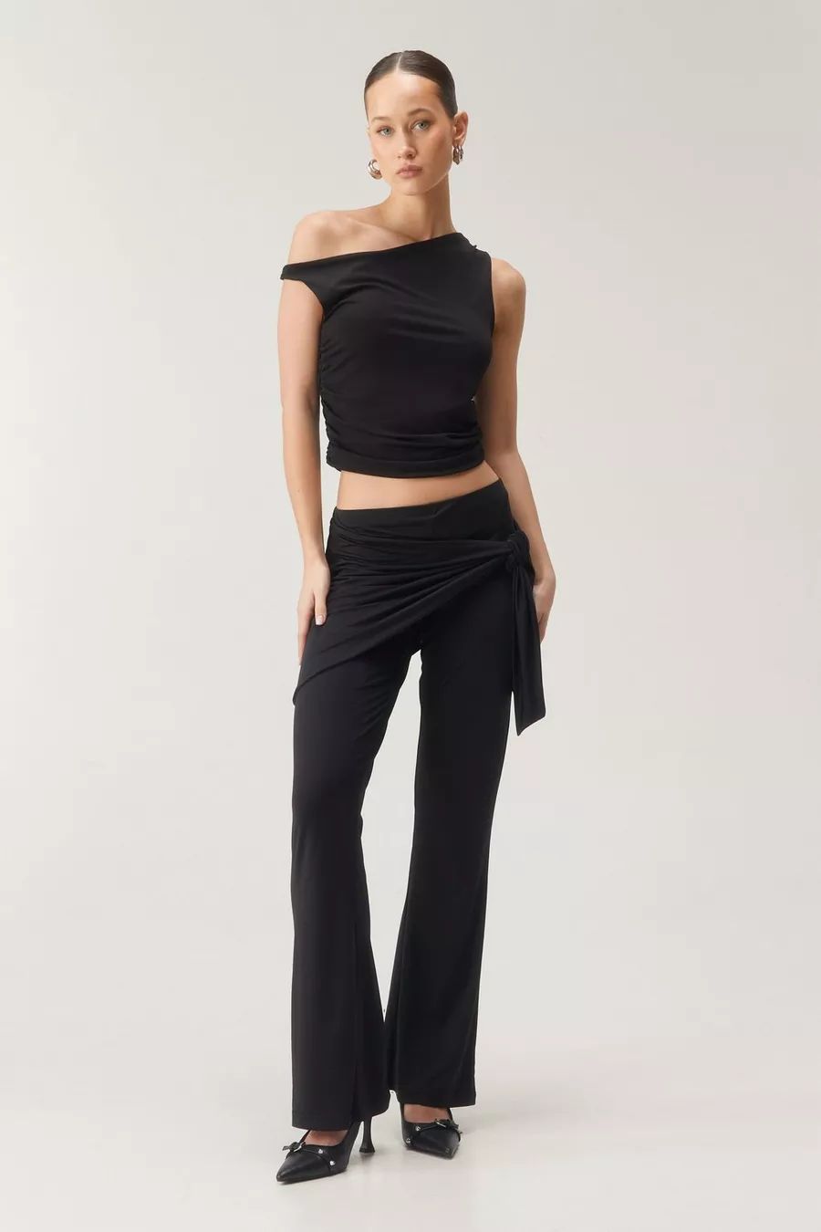Premium Slinky Asymmetric Skirt Pants | Nasty Gal US