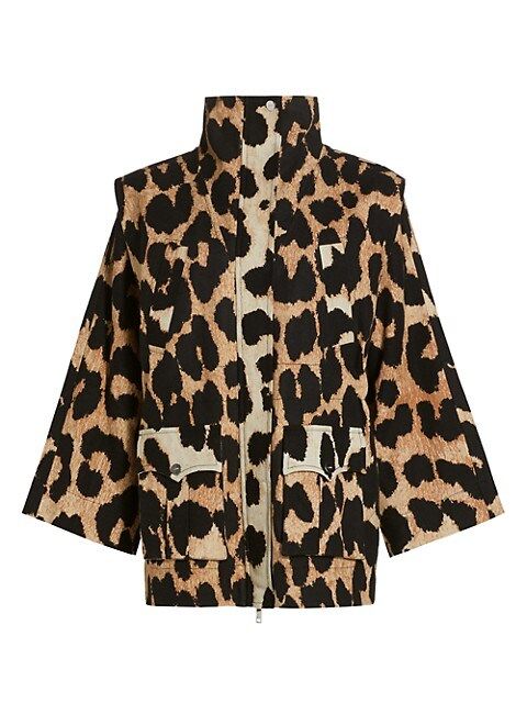 Leopard-Print Canvas Jacket | Saks Fifth Avenue