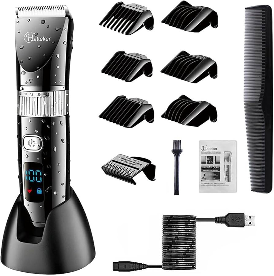 Hatteker Professional Hair Clipper Cordless Clippers Hair Trimmer Beard Shaver Electric Haircut K... | Amazon (UK)