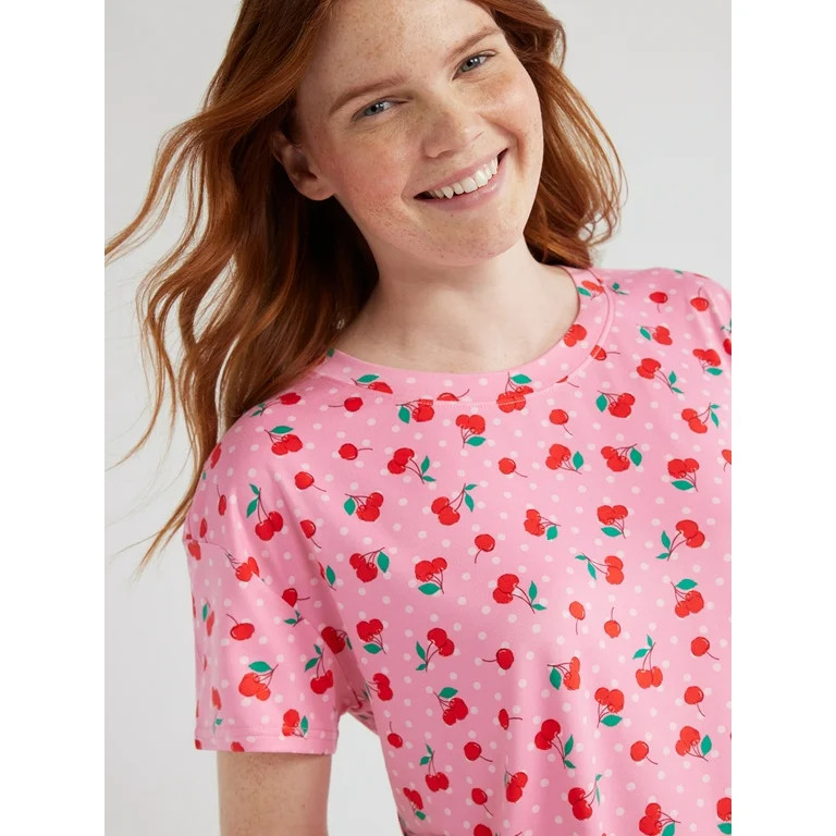 Joyspun Women's Short Sleeve Sleepshirt, Sizes S/M to 2X/3X | Walmart (US)