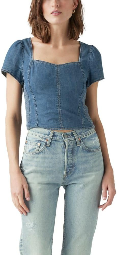 Levi's Women's Ophelia Short Sleeve Denim Corset | Amazon (US)