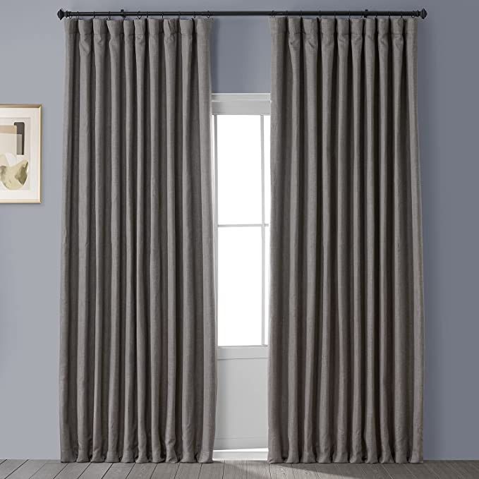 HPD Half Price Drapes Extra Wide Linen Room Darkening Curtain (1 Panel) 100 X 108, BOCH-LN18511-1... | Amazon (US)