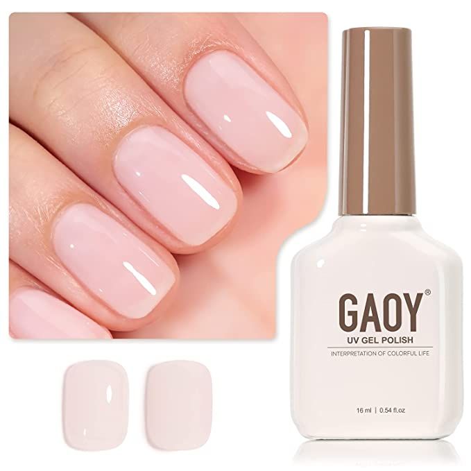 GAOY Sheer Light Pink Gel Nail Polish, 16ml Jelly Milky White Peach Translucent Color 1352 UV Lig... | Amazon (US)
