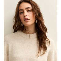 Women's Cream Crew Neck Oversized Textured Knit Jumper New Look | New Look (UK)
