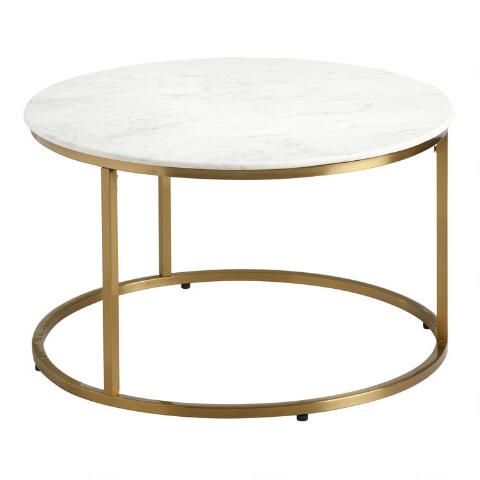 Round White Marble Milan Coffee Table | World Market