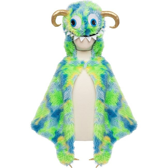 Swampy The Monster Cape, Green/Blue, Size 4-6 | Maisonette
