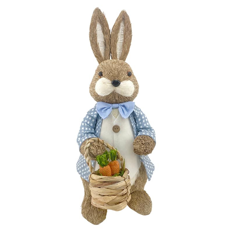 Sisal Boy Bunny with Basket, 17" | At Home