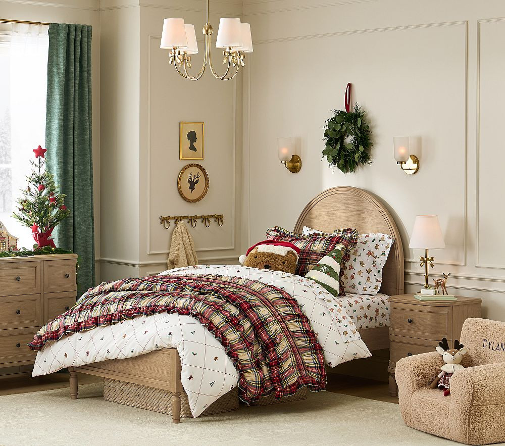 Holiday Plaid Smocked Comforter & Shams | Pottery Barn Kids