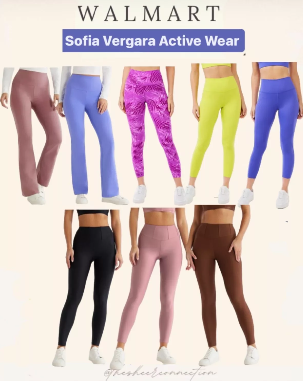 Sofia Active by Sofia Vergara Women’s High Waist Studio Leggings, 27 and  23 Inseam