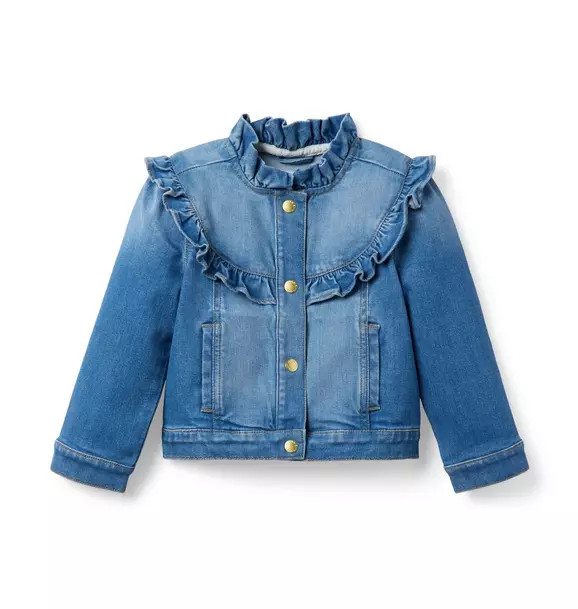 Denim Ruffle Jacket In Sadie Medium Wash | Janie and Jack