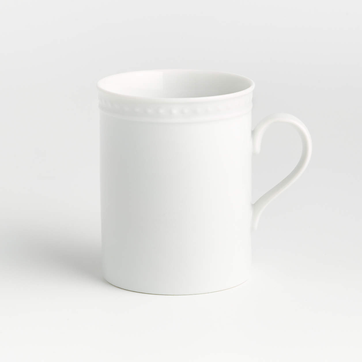 Staccato 11-oz. White Porcelain Mug + Reviews | Crate & Barrel | Crate & Barrel