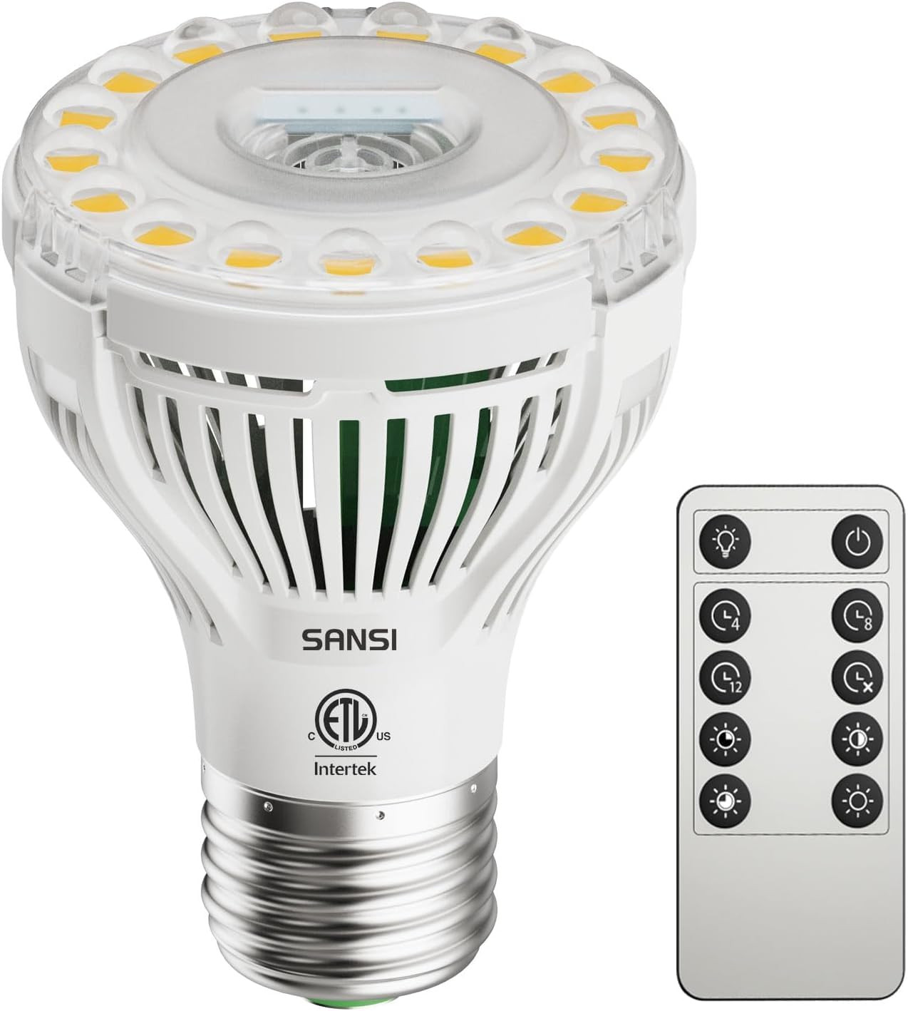 SANSI Bombilla de crecimiento regulable, espectro completo con control remoto, temporizador de en... | Amazon (US)
