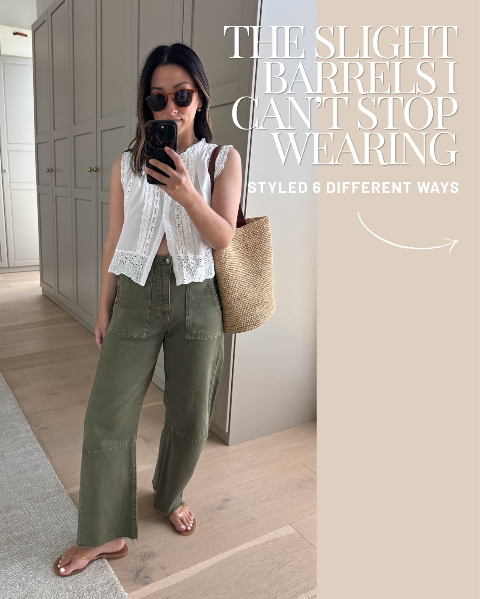 The kind of jeans that make getting dressed easier. Comfortable, flattering, and easy to style with pieces you probably already own.

Look 1:
Tuckernuck top medium - could also wear the small 
Le Jean utility barrel 25
Everlane flats 5 
Everlane sandals 5 
Amazon tote 
YSL sunglasses 
Quince earrings 
Dorsey James necklace 15"

Look 2:
Le Jean barrels 25 
Amazon top small 
Black suede Studio sandals 35 
J.crew bucket bag 
Dorsey James necklace 15” 
Electric Picks earrings 
Le Specs sunglasses

Look 3:
J.crew sweater xs - old, linked similar
Everlane tee medium 
Le Jean pants 25 
Everlane loafers 5 
J.Crew tote - the best mom tote! 
Electric Picks earrings 
Dorsey James necklace 15"

Look 4:
Alex Mill cardigan small - sold out, linked similar
Madewell tee xs 
Le Jean barrels 25 
Loeffler Randall flats 5.5 
The Row tote medium
Polo Ralph Lauren hat 
Electric picks earrings 
Dorsey James Neckalce 15"

Look 5:
Gap gauze tank small 
Le Jean barrels 25 
Beek sandals 5 
The Row n/s tote medium 
Dorsey James necklace 15” 
Electric Picks earrings 
Le specs sunglasses

Look 6:
Zara jacket xs - sold out, linked similar
Le Jean barrels 25 
Dolce Vita sneaker 6 - old, linked similar
Polo Ralph Lauren hat 
Mansur Gavriel tote - color is old

#LTKmomlife #LTKPetite