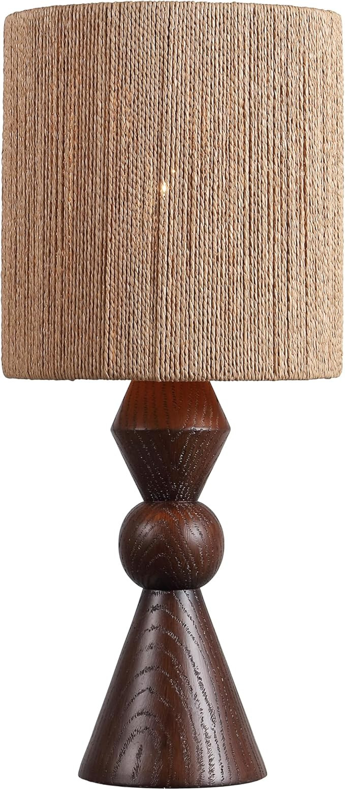 JONATHAN Y JYL9202B 23.5" Rustic Table Lamp with Paper Shade, Sculptural Resin Base in Dark Brown... | Amazon (US)