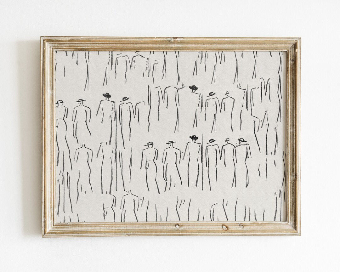 Figure art, vintage sketch, sketch art, vintage art, vintage drawing, sketch print, abstract line... | Etsy (CAD)