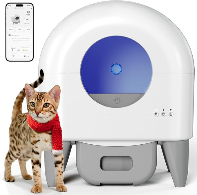 Fumoi Automatic Cat Litter Box Self Cleaning Litter Box Large Capacity for Multiple Cats, App Con... | Amazon (US)