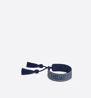 J'Adior Bracelet Royal Blue Cotton and Crystals | DIOR | Dior Couture