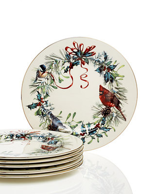 Winter Greetings Salad Plates, Set of 6 | Macy's