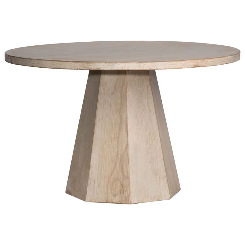 Indianola 48-inch Round Reclaimed Pine Light Wash Pedestal Dining Table | Wayfair Professional