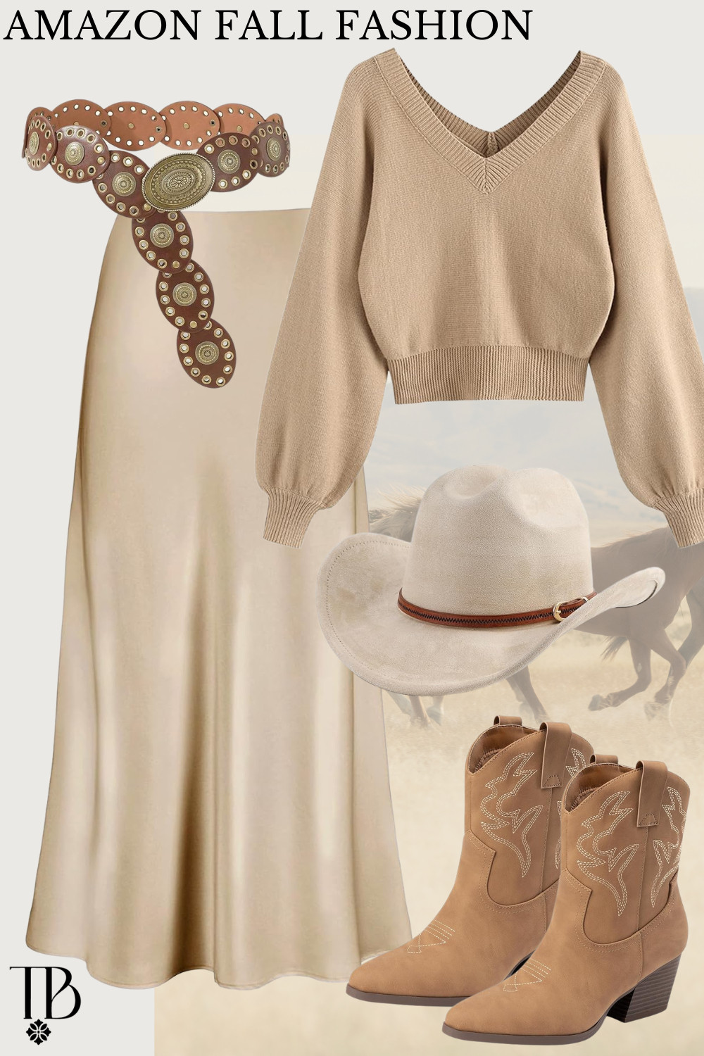 Western Neutrals

A chic Amazon Fall Find with a western twist — soft knits, a satin skirt, and cowboy boots styled with earthy tones for a modern cowgirl moment.

 

 #LTKSeasonal #LTKFindsUnder100 #LTKStyleTip