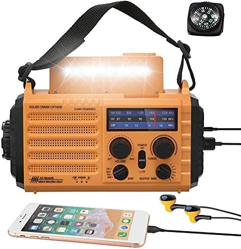 5000mAh Weather Radio,Solar Hand Crank Emergency Radio,NOAA/AM/FM Shortwave Outdoor Survival Port... | Amazon (US)
