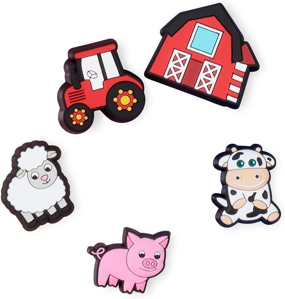 Amazon.com: Crocs 5-Pack Shoe Charms | Jibbitz, Cutesey Farm Animal, One Size : Clothing, Shoes &... | Amazon (US)