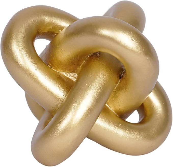 Gold Knot Statue Decor Modern Geometric Round Sculpture Table Sculptures and Figurines Round Deco... | Amazon (US)
