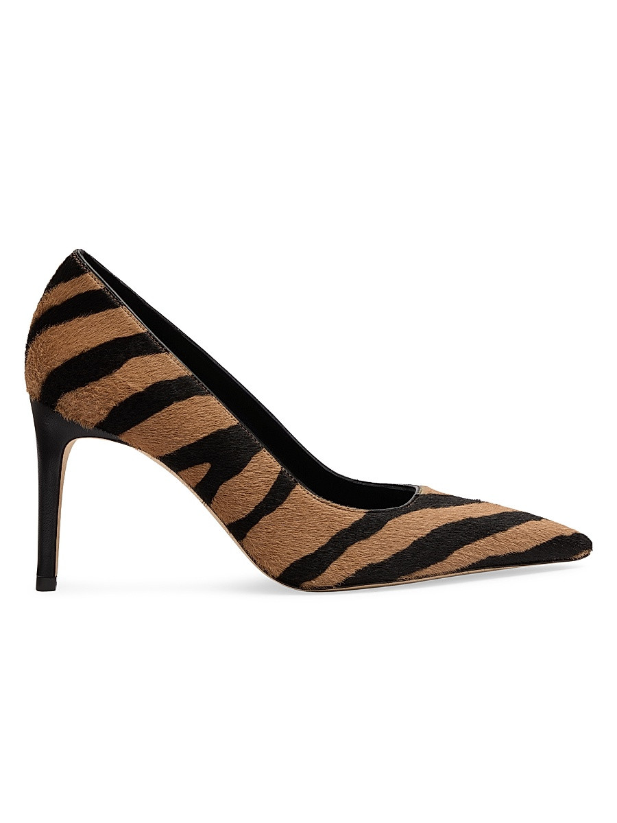 Women's Power 85MM Zebra-Print Calf Hair Pumps - New Camel Shadow - Size 8.5 | Saks Fifth Avenue