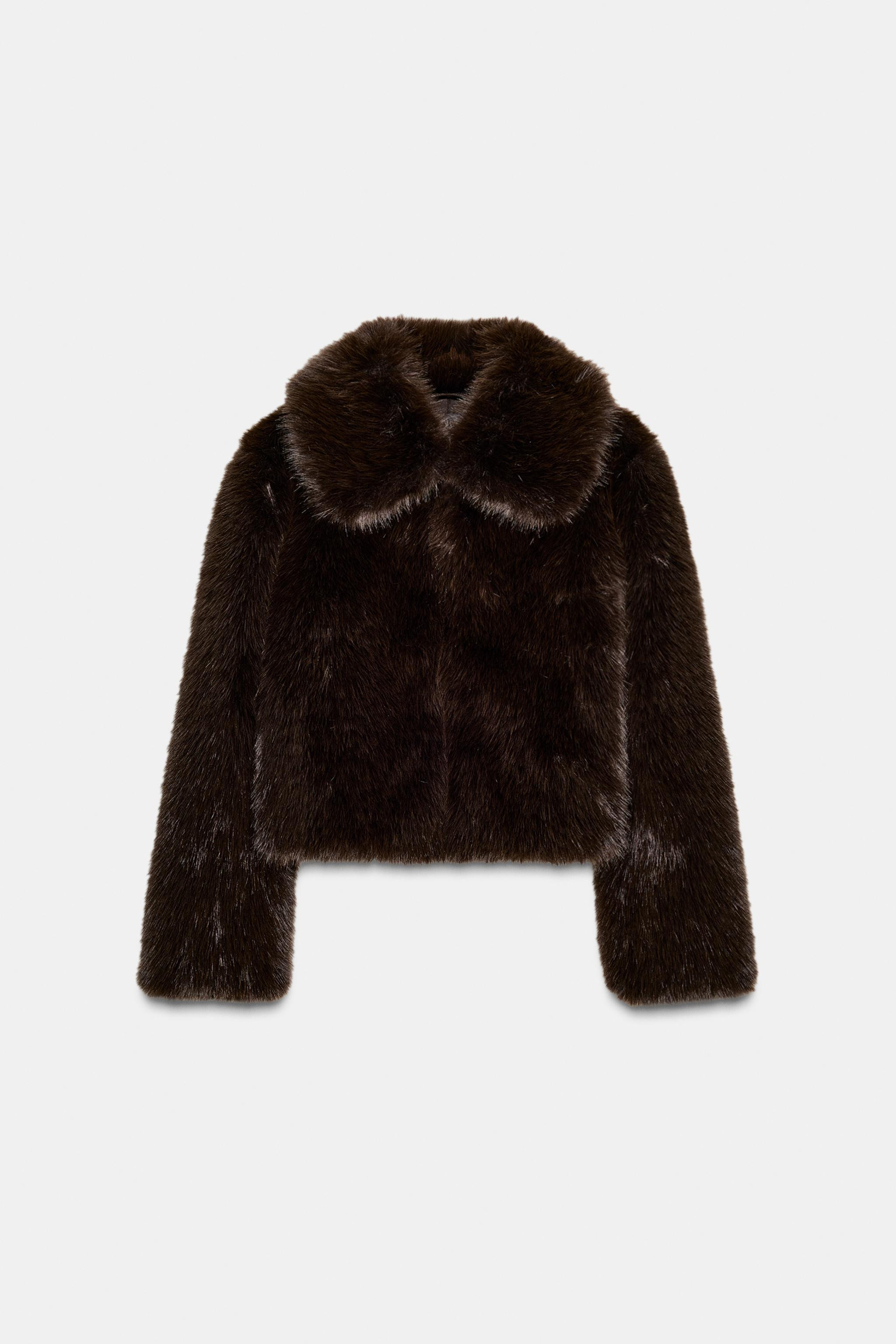 FAUX FUR LAPEL COLLAR JACKET | Zara US