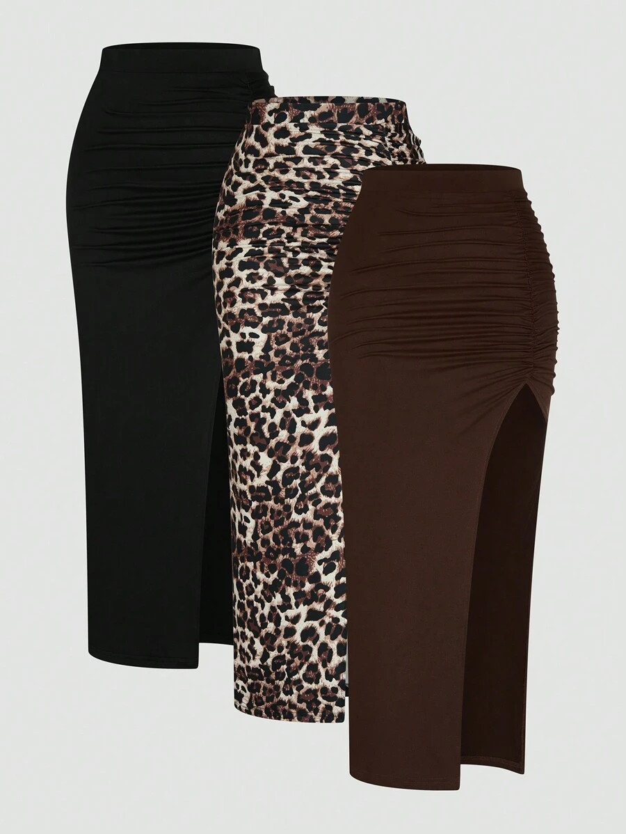Sunspun Plus Size Simple Casual Everyday Wear Skirt | SHEIN