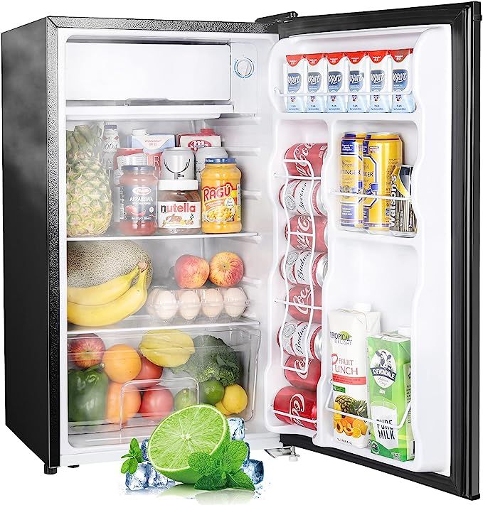 Upstreman 3.2 Cu.Ft Mini Fridge with Freezer, Single Door Mini Fridge, Adjustable Thermostat, Min... | Amazon (US)