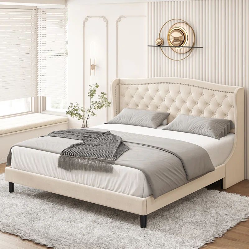 Lyndhur Tufted Upholstered Low Profile Standard Bed | Wayfair North America