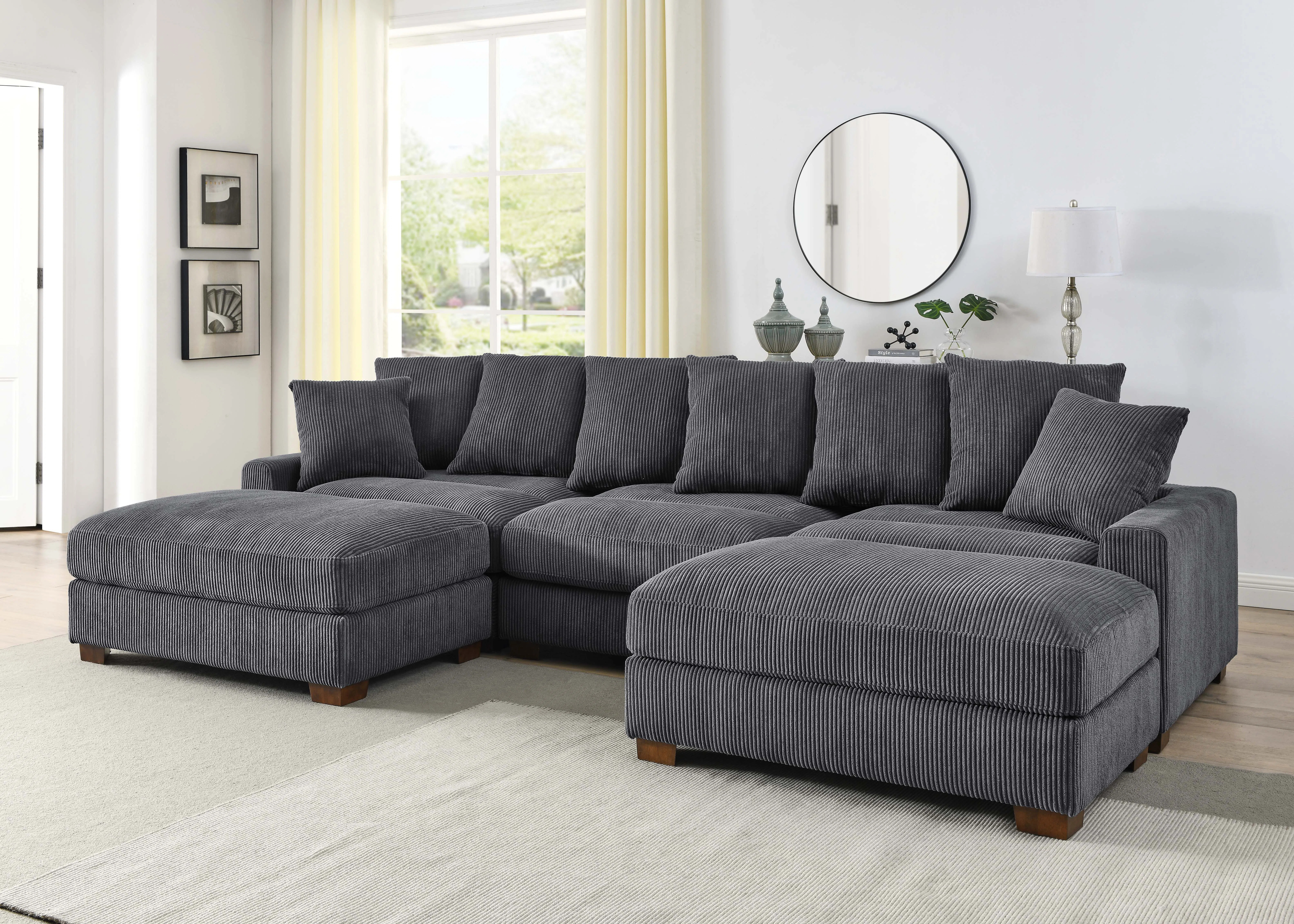 Wade Logan® Ashira 126.5" Wide Reversible Modular Corner Sectional with Ottoman & Reviews | Wayf... | Wayfair North America