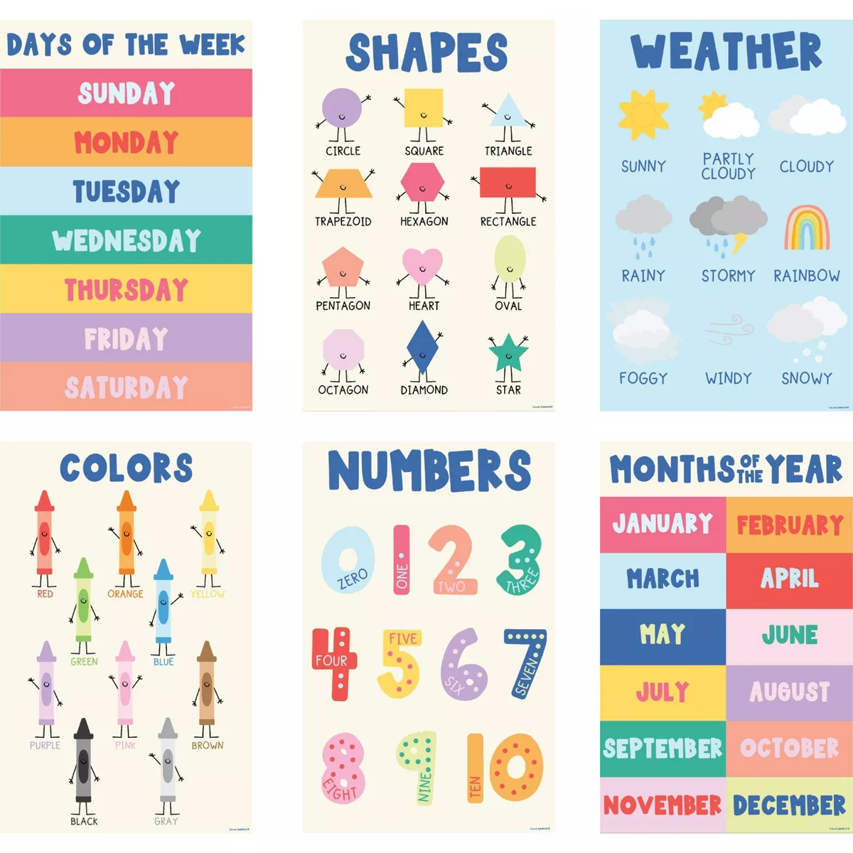 Callie Danielle 6pk Classroom Starter Poster Kit | Target