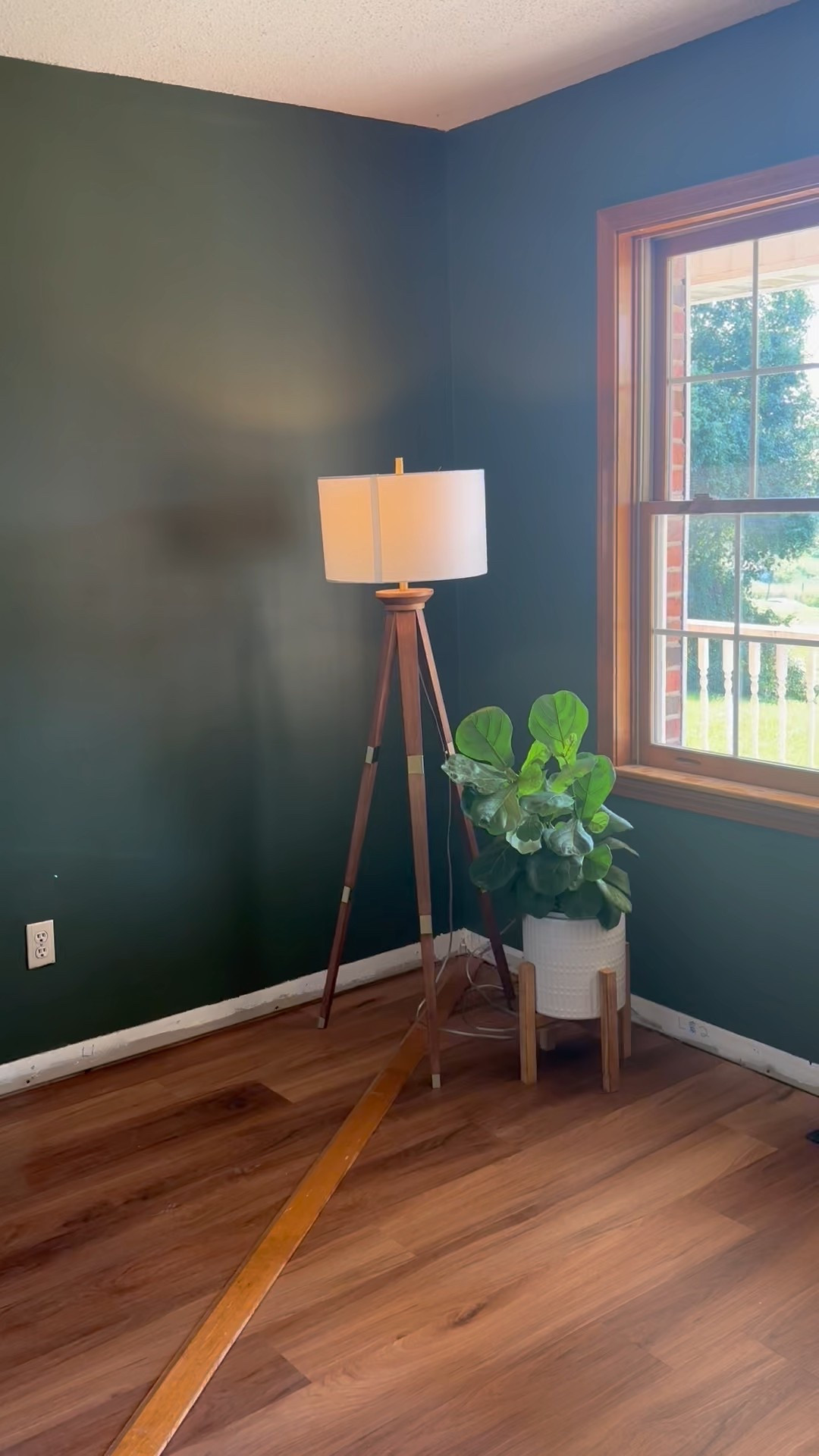 Pro of being married and born into blue collar families: new floors fresh paint and easy home Reno! Paint color is Forestwood by Sherwin Williams 

#LTKWorkwear #LTKFamily #LTKHome