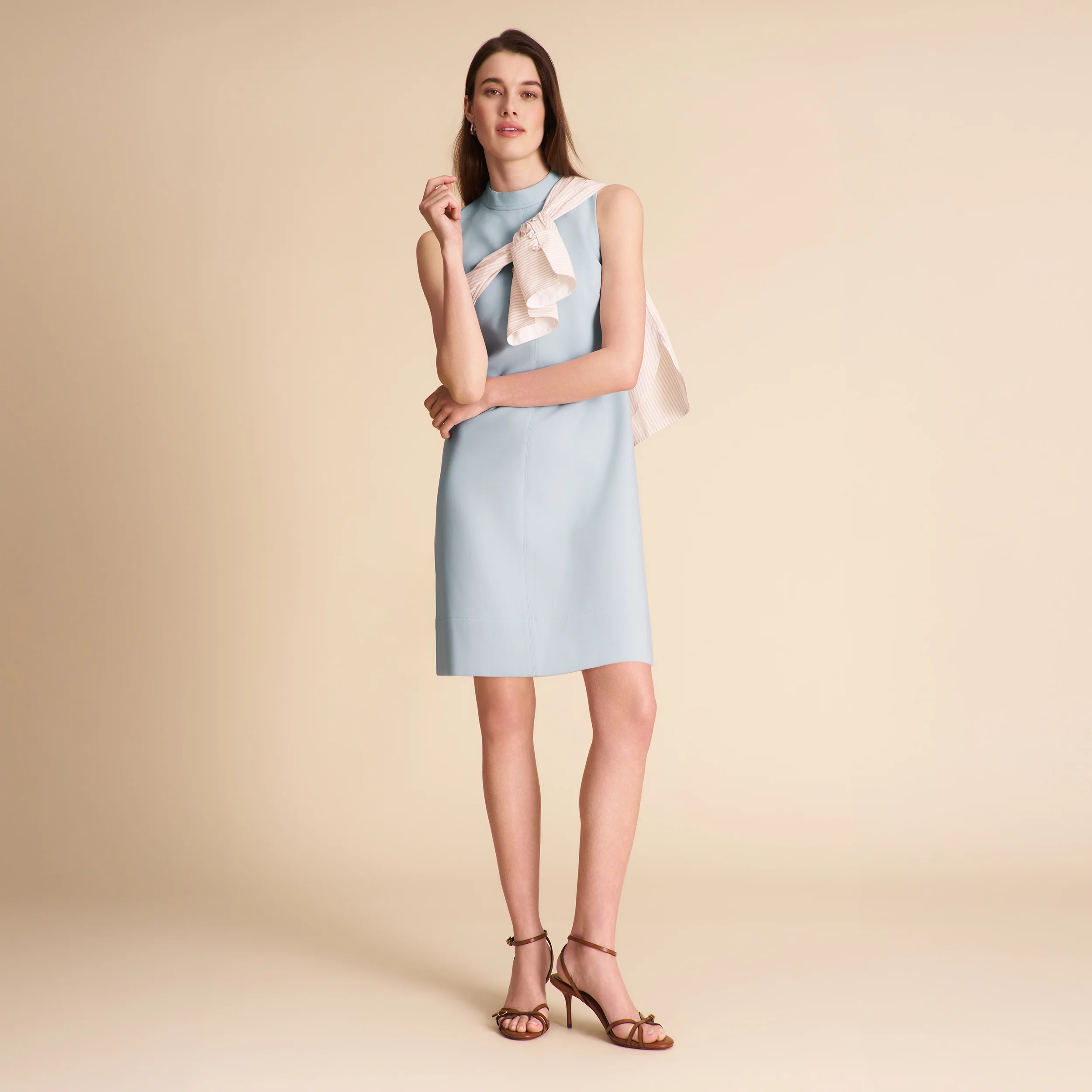 Farren Swing Dress - Flex Suiting :: Ice Blue | MM LaFleur