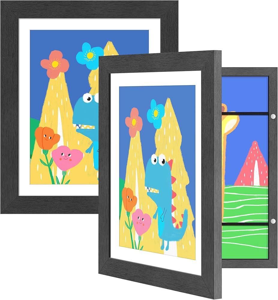 upsimples 2 Pack Kids Art Frames 10x12.5, Front Opening 8.5 x 11 Frame for Artwork Display & Stor... | Amazon (US)