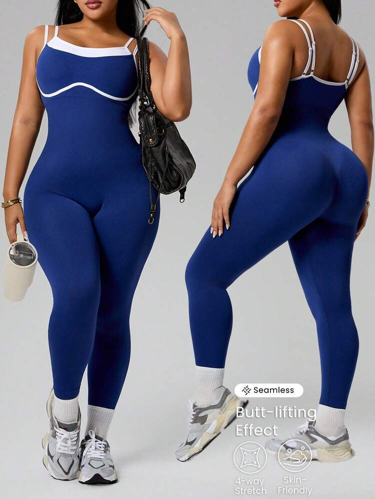 Rhythm Era Seamless High Elasticity Yoga Sports Fitness Running Jumpsuit For Plus Size Women | SHEIN