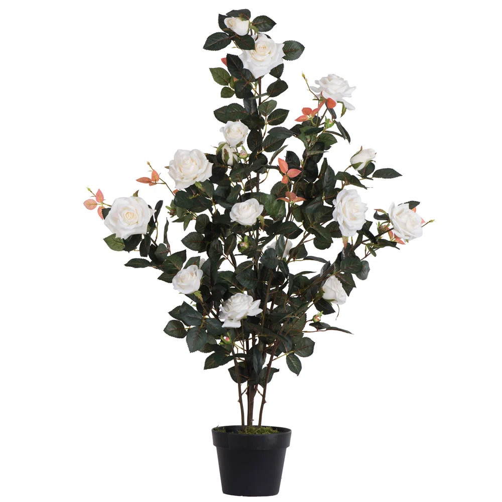 45" Artificial Rose Plant in Pot | Wayfair North America