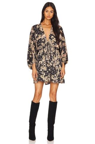 Free People Printed Arzel Mini Dress in Black Combo from Revolve.com | Revolve Clothing (Global)