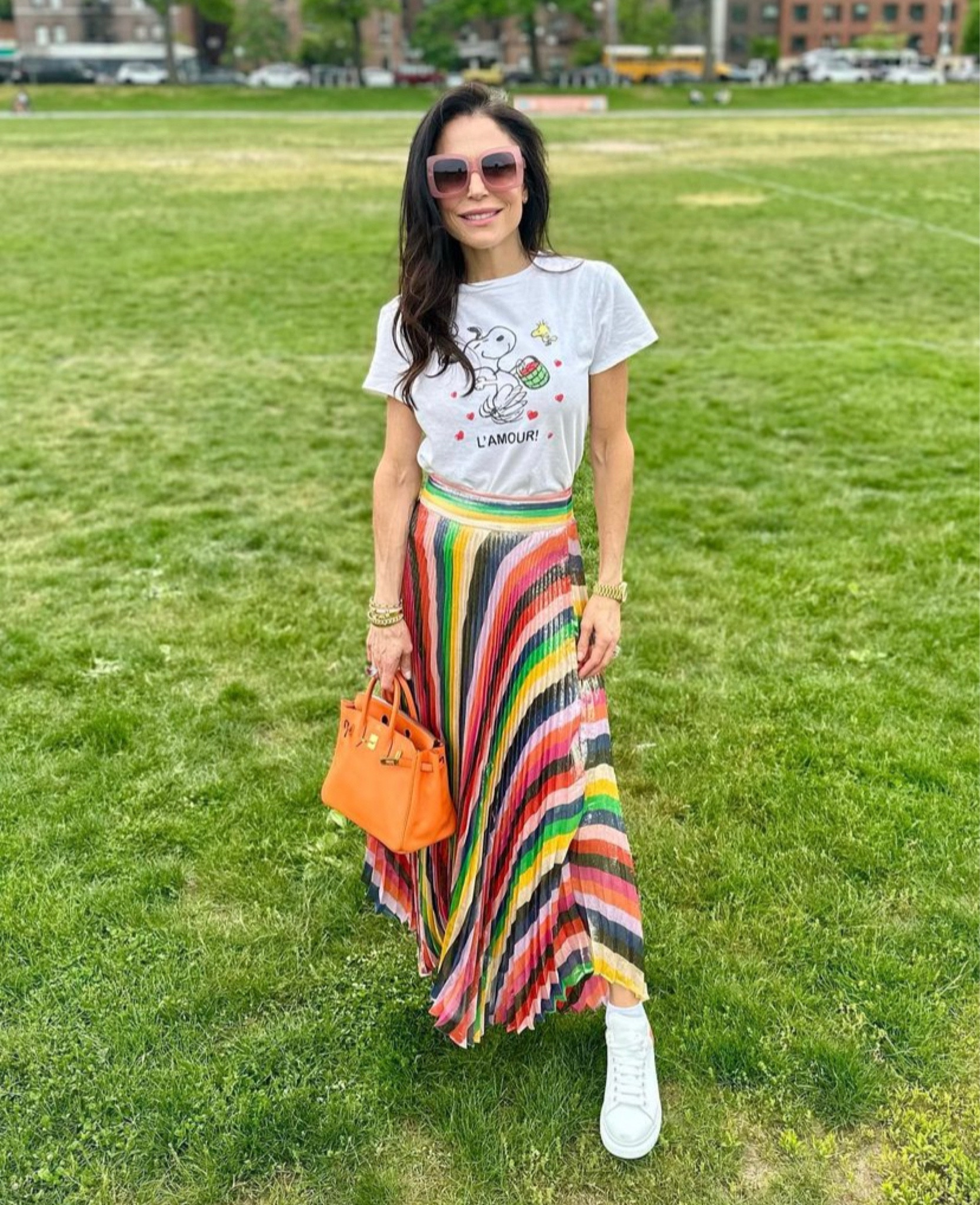 Bright colors make everything better! Linked my exact shirt and similar rainbow pleated skirts 

#LTKSeasonal #LTKFind #LTKstyletip