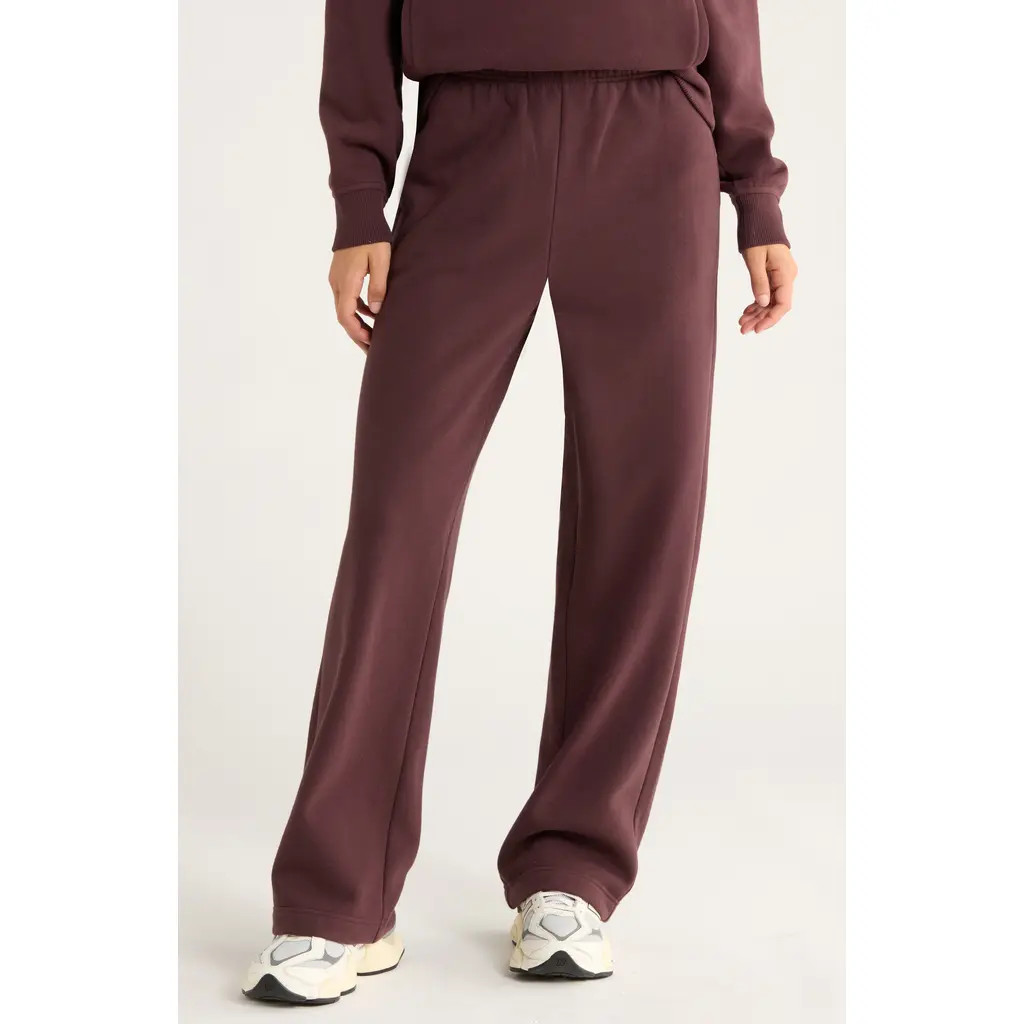 Zella Ultracozy Fleece Straight Leg Sweatpants in Burgundy Fudge at Nordstrom Rack, Size Small | Nordstrom Rack