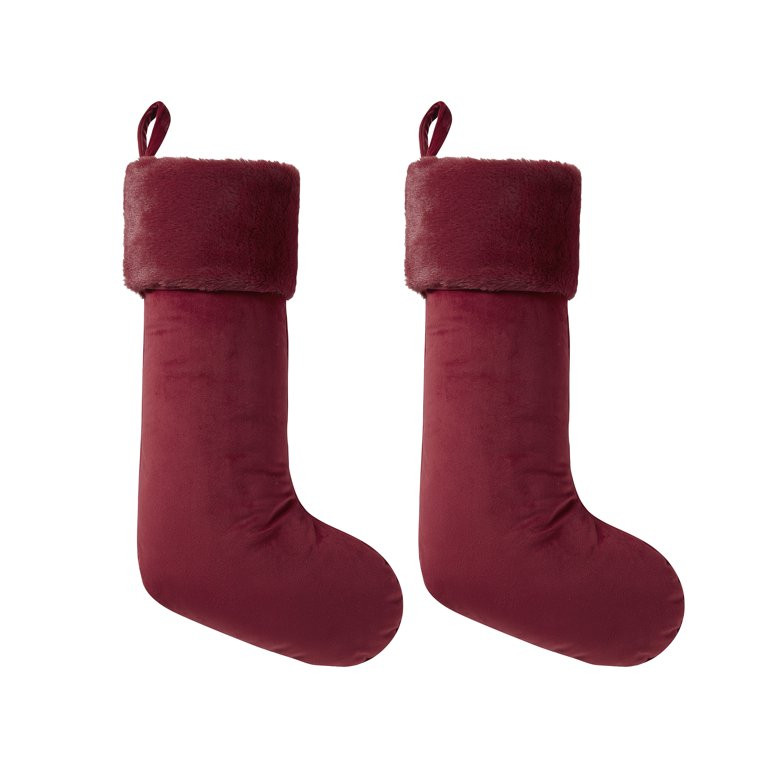 My Texas House Tarralin Medias Navideñas de Terciopelo Rojo 20" x 10" (2 Unidades) - Walmart.com | Walmart (US)