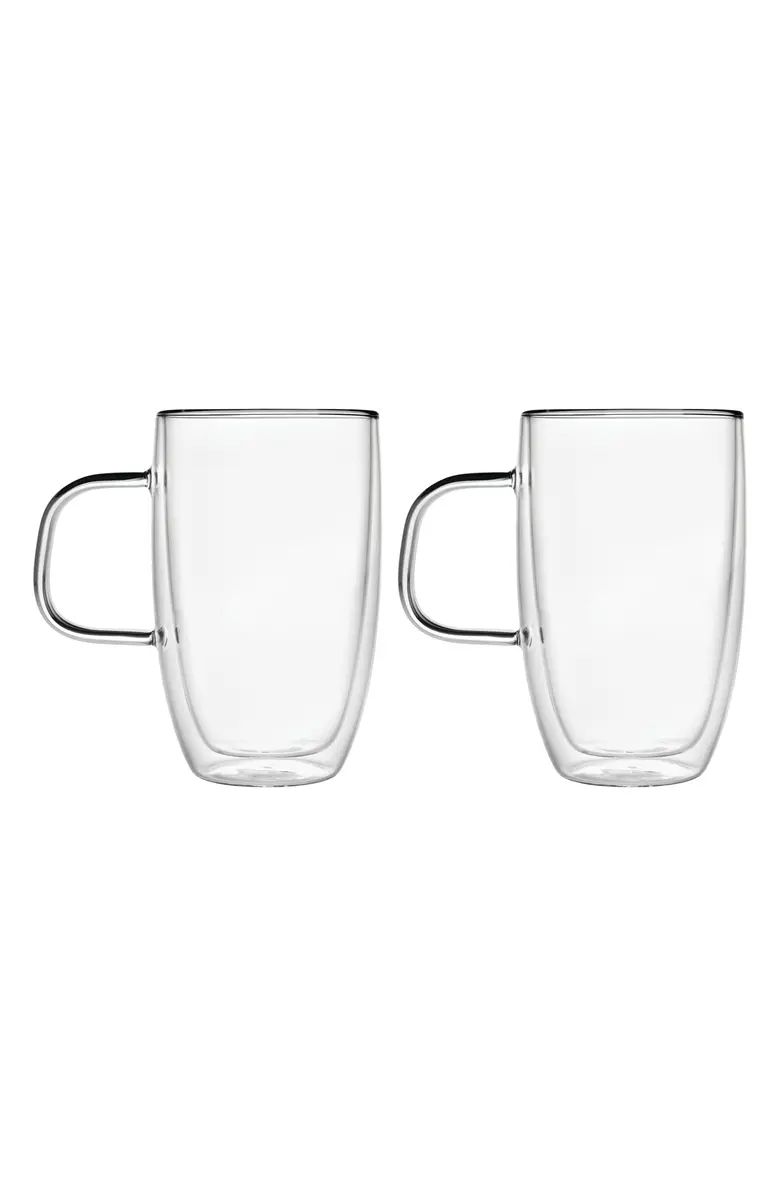 Godinger Set of 2 Double Wall Glass Mugs with Handles | Nordstrom | Nordstrom