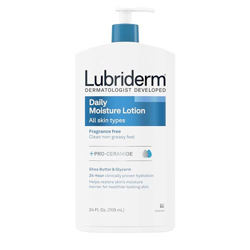 Lubriderm Fragrance Free Daily Moisture Lotion + Pro-Ceramide, Shea Butter & Glycerin, Face, Hand & Body Lotion for Sensitive Skin, Hydrating Lotion for Healthier-Looking Skin, 24 fl. oz | Amazon (US)